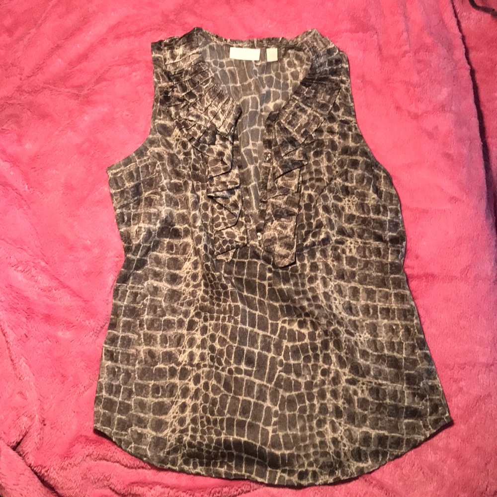 New York & Company Snake Skin Sleeveless Blouse